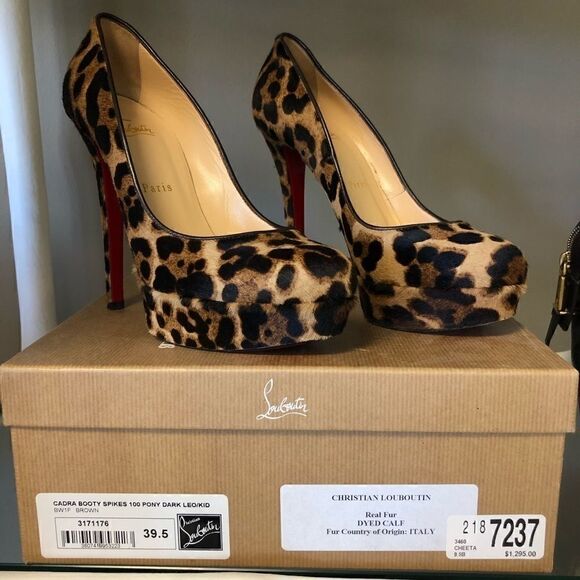 Christian Louboutin Leopard Platform Forms 39.5 - Picture 4 of 8